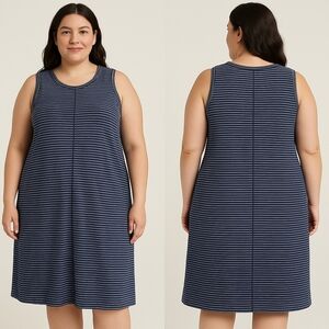 Caslon Women's Size XL A-Line Striped Tank Dress Description:This Caslon Slee